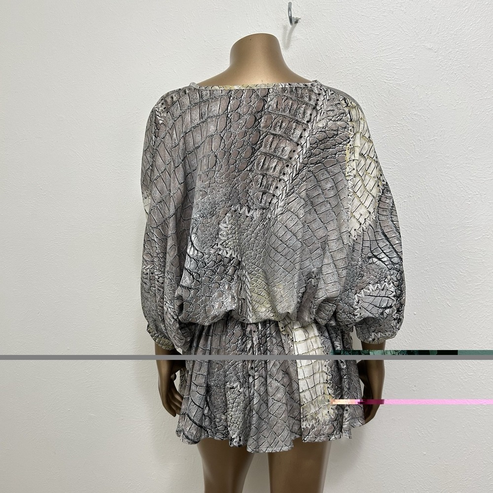 Sofia Collections Snake Print Tunic Dress Cinched Drop Waist Banded One Size - Picture 2 of 7